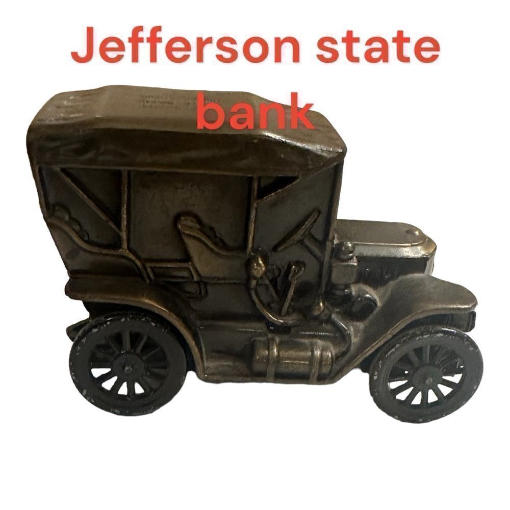 Vintage coin bank USA 1974 Banthrico Chicago 1910 Stanley Car Cast Metal Collect - Picture 2 of 12